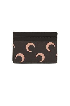 Moon Screenprint Leather Card Holder MARINE SERRE | ULG008ARWOV0040IT99